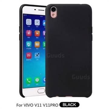 Howmak Slim Liquid Silicone Rubber Shockproof Phone Case Cover for vivo V11 (V11 Pro, Vivo X21s) - Black
