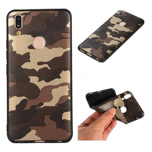 Camouflage Soft TPU Back Cover for Vivo V9 - Gold Coffee