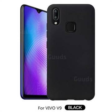Howmak Slim Liquid Silicone Rubber Shockproof Phone Case Cover for Vivo V9 - Black
