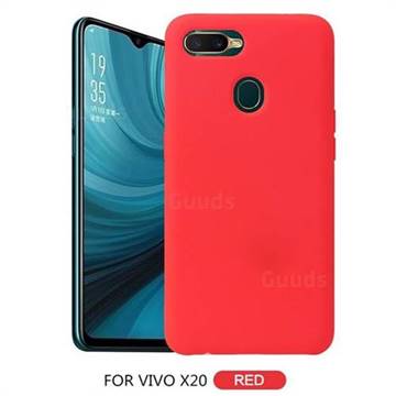 Howmak Slim Liquid Silicone Rubber Shockproof Phone Case Cover for Vivo X20 - Red