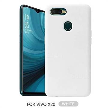 Howmak Slim Liquid Silicone Rubber Shockproof Phone Case Cover for Vivo X20 - White