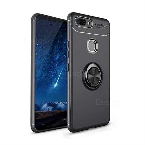 Auto Focus Invisible Ring Holder Soft Phone Case for Vivo X20 Plus - Black