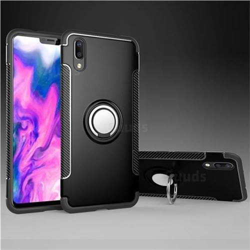 Armor Anti Drop Carbon PC + Silicon Invisible Ring Holder Phone Case for vivo X21 UD - Black