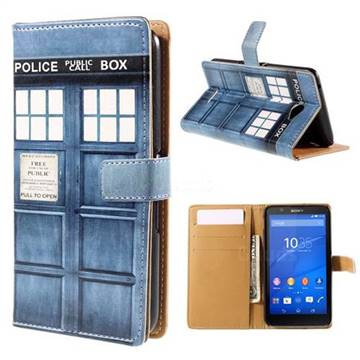 Police Box Leather Wallet Case for Sony Xperia E4 / E4 Dual