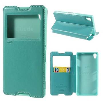 Roar Korea Noble View Leather Flip Cover for Sony Xperia Z3 LTE D6653 D6603 - Cyan