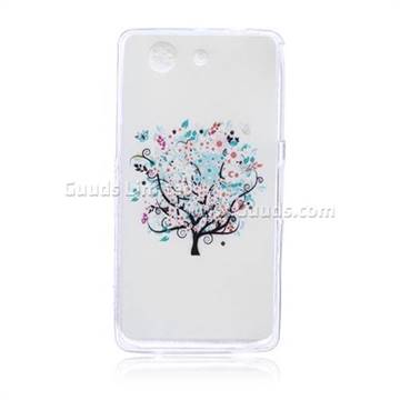Colorful Tree Painted Ultra Slim TPU Back Cover for Sony Xperia Z3 Compact D5803 M55w