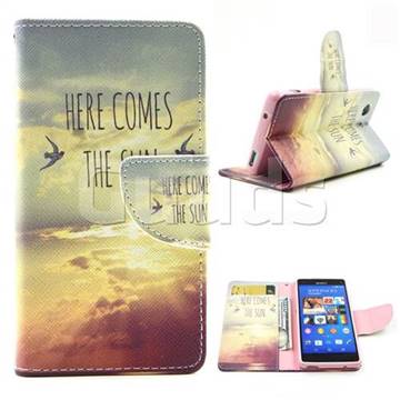 The Sunrise Leather Wallet Case for Sony Xperia Z3 Compact Mini D5803 M55w