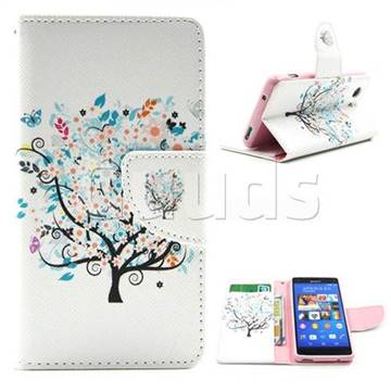 Colorful Tree Leather Wallet Case for Sony Xperia Z3 Compact Mini D5803 M55w