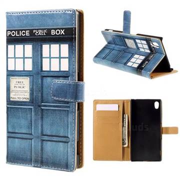 Police Box Leather Wallet Case for Sony Xperia Z4