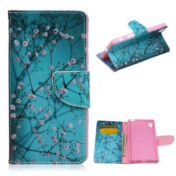 Blue Plum Leather Wallet Case for Sony Xperia Z5 / Z5 Dual