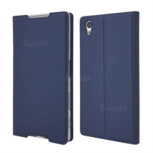 Ultra Slim Card Magnetic Automatic Suction Leather Wallet Case for Sony Xperia Z5 / Z5 Dual - Royal Blue