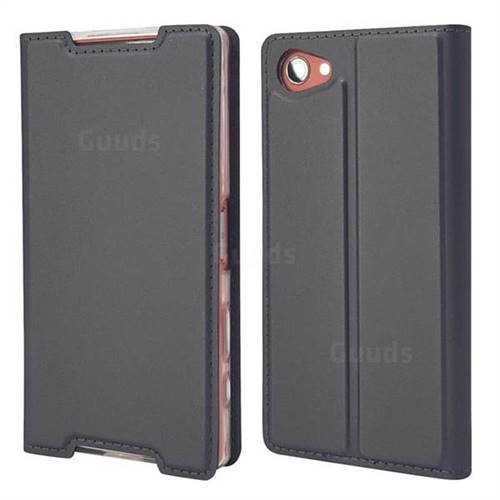 Ultra Slim Card Magnetic Automatic Suction Leather Wallet Case for Sony Xperia Z5 Compact / Z5 Mini - Star Grey