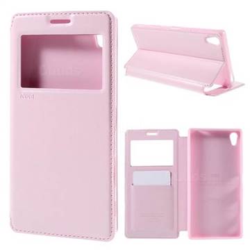 Roar Korea Noble View Leather Flip Cover for Sony Xperia Z5 Premium - Pink