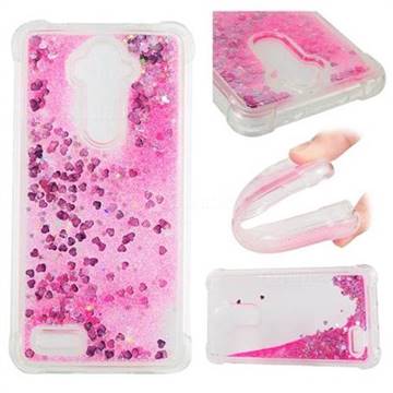 Dynamic Liquid Glitter Sand Quicksand TPU Case for ZTE Zmax Pro Z981 - Pink Love Heart