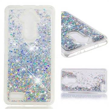 Dynamic Liquid Glitter Quicksand Sequins TPU Phone Case for ZTE Zmax Pro Z981 - Silver