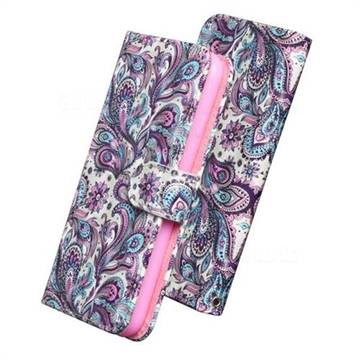 Swirl Flower 3D Painted Leather Wallet Case for ZTE Zmax Pro Z981