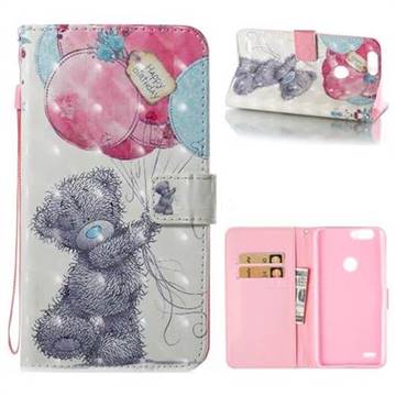 Gray Bear 3D Painted Leather Wallet Case for ZTE Blade Z Max Z982