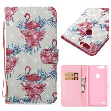 Flamingo and Azaleas 3D Painted Leather Wallet Case for ZTE Blade Z Max Z982