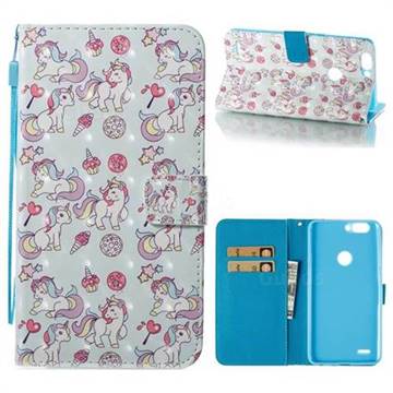 Playing Pony 3D Painted Leather Wallet Case for ZTE Blade Z Max Z982