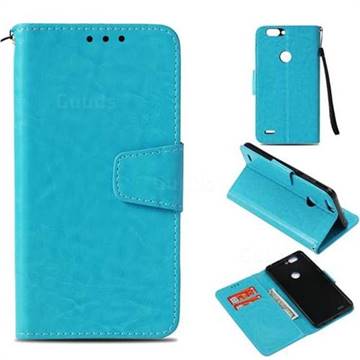 Retro Phantom Smooth PU Leather Wallet Holster Case for ZTE Blade Z Max Z982 - Sky Blue