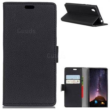MURREN Litchi Pattern Leather Wallet Phone Case for Asus ZenFone Live (L1) ZA550KL - Black