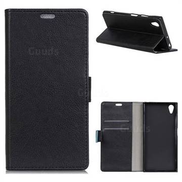 MURREN Iron Buckle Crazy Horse Leather Wallet Phone Cover for Asus ZenFone Live (L1) ZA550KL - Black