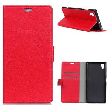 MURREN Iron Buckle Crazy Horse Leather Wallet Phone Cover for Asus ZenFone Live (L1) ZA550KL - Red