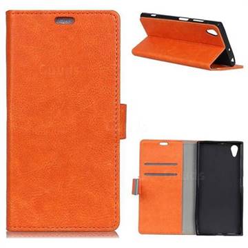 MURREN Iron Buckle Crazy Horse Leather Wallet Phone Cover for Asus ZenFone Live (L1) ZA550KL - Orange