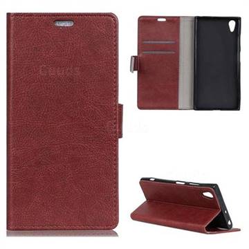 MURREN Iron Buckle Crazy Horse Leather Wallet Phone Cover for Asus ZenFone Live (L1) ZA550KL - Brown