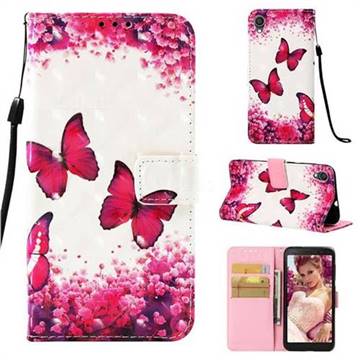 Rose Butterfly 3D Painted Leather Wallet Case for Asus ZenFone Live (L1) ZA550KL