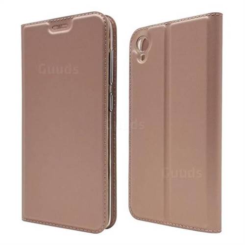 Ultra Slim Card Magnetic Automatic Suction Leather Wallet Case for Asus ZenFone Live (L1) ZA550KL - Rose Gold