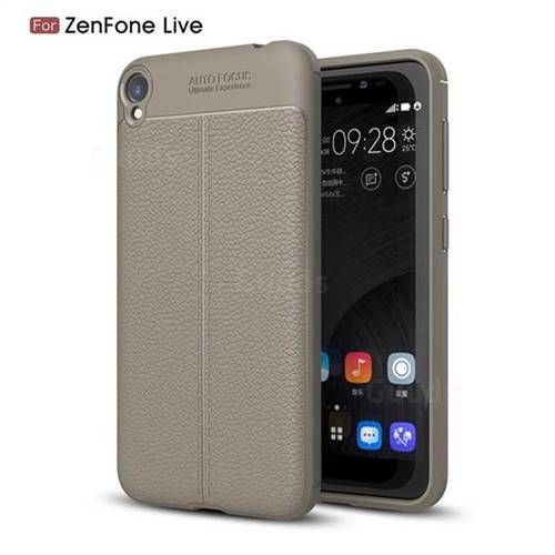 Luxury Auto Focus Litchi Texture Silicone TPU Back Cover for Asus Zenfone Live ZB501KL / Zenfone 3 Go - Gray