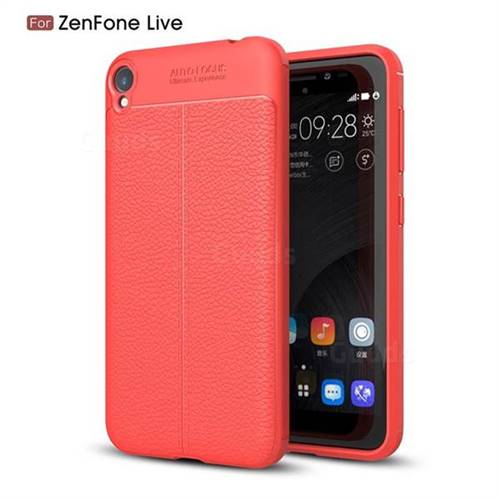 Luxury Auto Focus Litchi Texture Silicone TPU Back Cover for Asus Zenfone Live ZB501KL / Zenfone 3 Go - Red