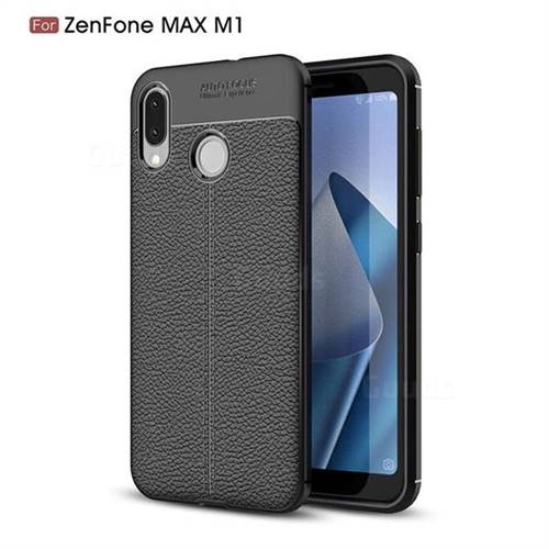 Luxury Auto Focus Litchi Texture Silicone TPU Back Cover for Asus Zenfone Max (M1) ZB555KL - Black