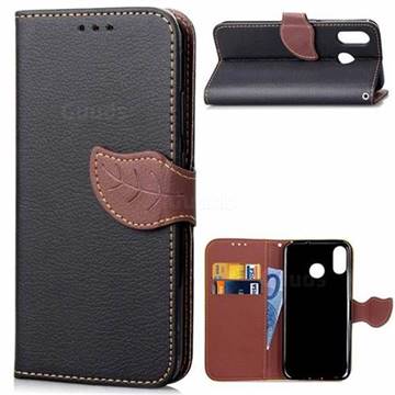 Leaf Buckle Litchi Leather Wallet Phone Case for Asus Zenfone Max (M1) ZB555KL - Black