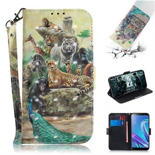 Beast Zoo 3D Painted Leather Wallet Phone Case for Asus Zenfone Max (M1) ZB555KL