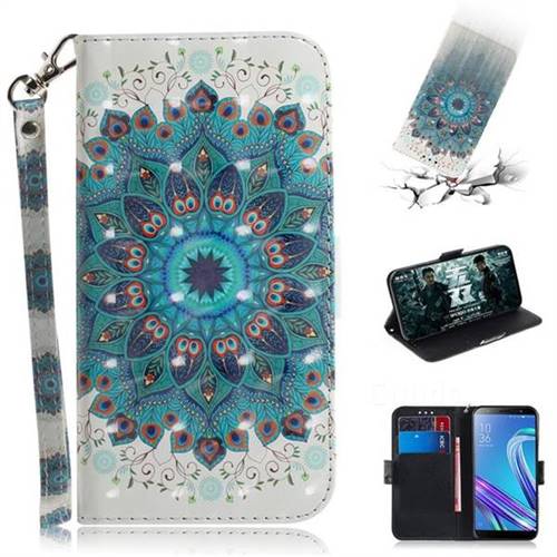 Peacock Mandala 3D Painted Leather Wallet Phone Case for Asus Zenfone Max (M1) ZB555KL