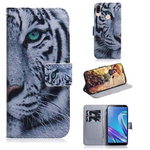 White Tiger PU Leather Wallet Case for Asus Zenfone Max (M1) ZB555KL