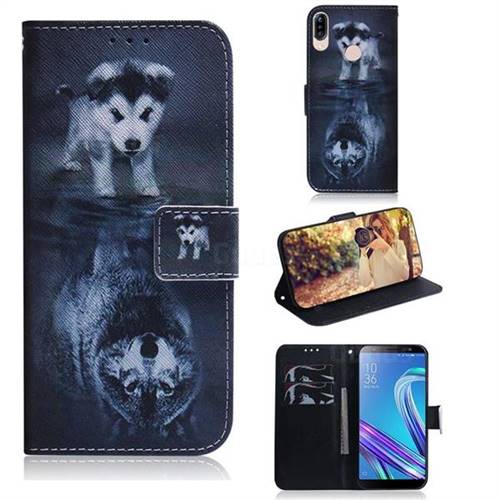 Wolf and Dog PU Leather Wallet Case for Asus Zenfone Max (M1) ZB555KL