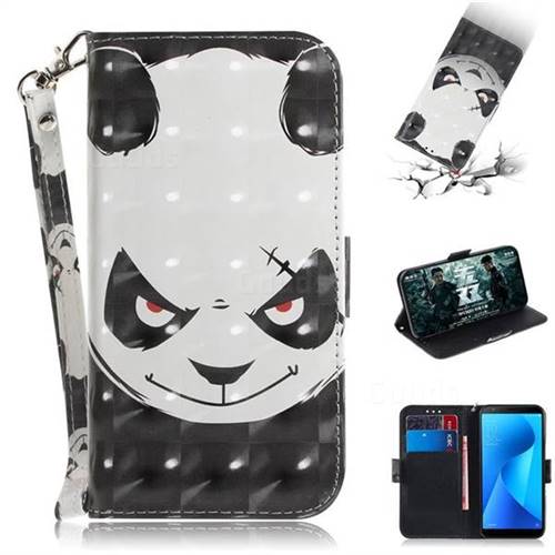Angry Bear 3D Painted Leather Wallet Phone Case for Asus Zenfone Max Plus (M1) ZB570TL