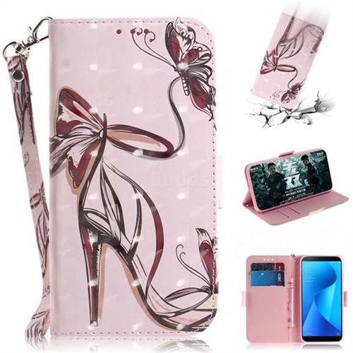 Butterfly High Heels 3D Painted Leather Wallet Phone Case for Asus Zenfone Max Plus (M1) ZB570TL