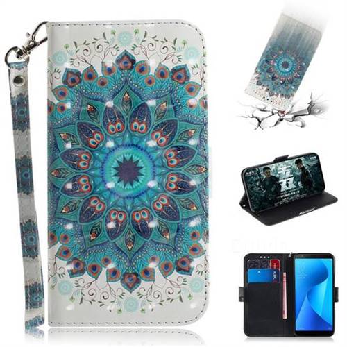 Peacock Mandala 3D Painted Leather Wallet Phone Case for Asus Zenfone Max Plus (M1) ZB570TL