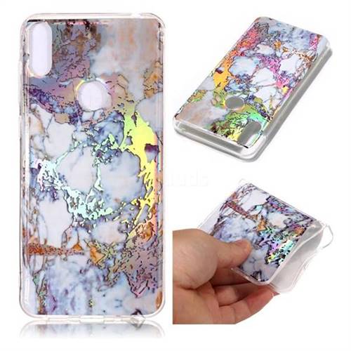 Gold Plating Marble Pattern Bright Color Laser Soft TPU Case for Asus Zenfone Max Pro (M1) ZB601KL