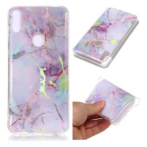 Pink Purple Marble Pattern Bright Color Laser Soft TPU Case for Asus Zenfone Max Pro (M1) ZB601KL
