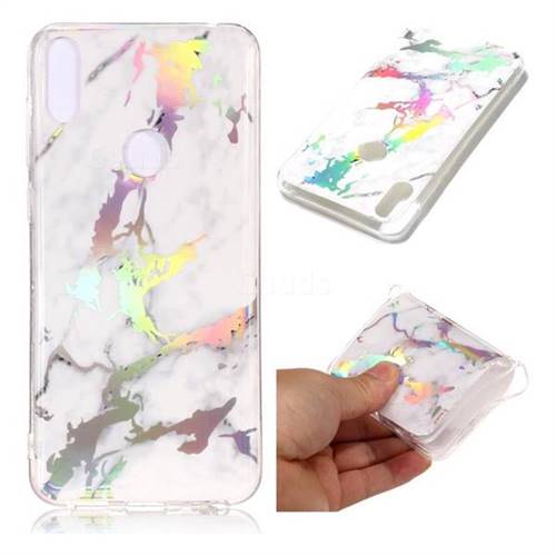 White Marble Pattern Bright Color Laser Soft TPU Case for Asus Zenfone Max Pro (M1) ZB601KL