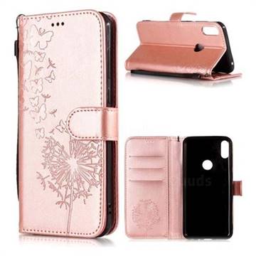 Intricate Embossing Dandelion Butterfly Leather Wallet Case for Asus Zenfone Max Pro (M1) ZB601KL - Rose Gold