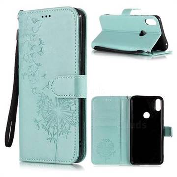 Intricate Embossing Dandelion Butterfly Leather Wallet Case for Asus Zenfone Max Pro (M1) ZB601KL - Green