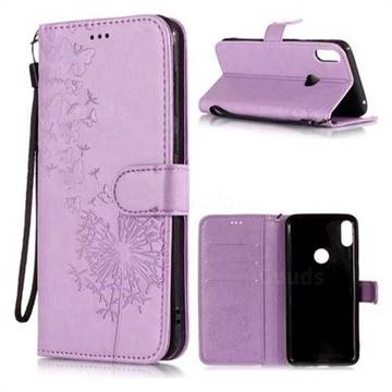 Intricate Embossing Dandelion Leather Wallet Case for Asus Zenfone Max Pro (M1) ZB601KL - Purple