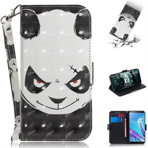 Angry Bear 3D Painted Leather Wallet Phone Case for Asus Zenfone Max Pro (M1) ZB601KL