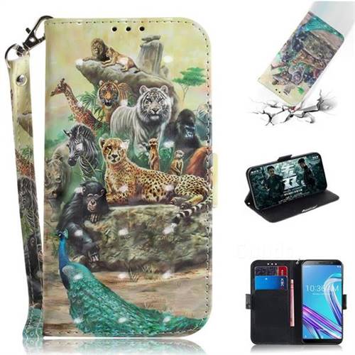 Beast Zoo 3D Painted Leather Wallet Phone Case for Asus Zenfone Max Pro (M1) ZB601KL